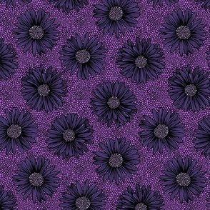 ORGANA SUNFLOWER FLORAL- PURPLE SML