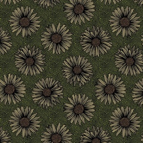 ORGANA SUNFLOWER FLORAL- OLIVE SML