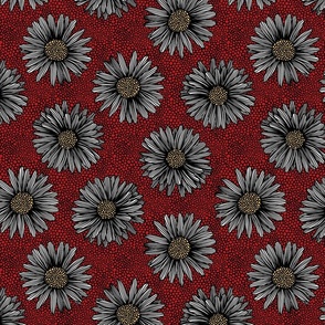 ORGANA SUNFLOWER FLORAL- RED SML