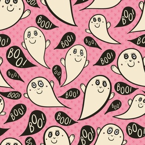 Happy-ghosts-with-black-boo-speech-bubbles-and-pink-stars-XL-jumbo