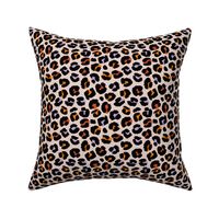 The fat leopard - Halloween cheetah spots wild animal print for fall and pumpkin season black orange blush lilac on sand 