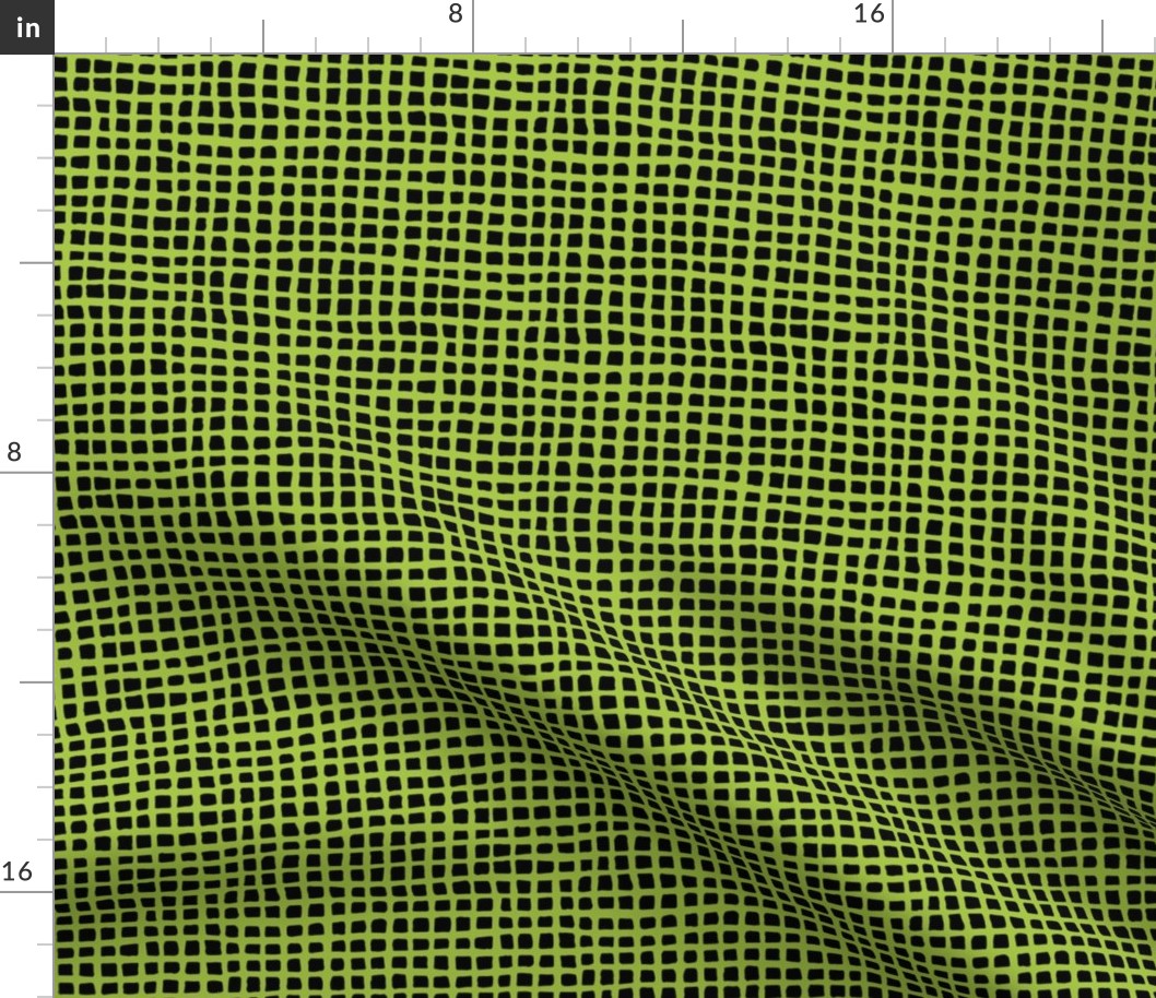 Mesh - Grass Green on Black (Small Scale)