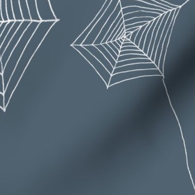 Spider web textile seamless pattern on grey, Large 16 inch