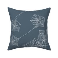 Spider web textile seamless pattern on grey, Large 16 inch