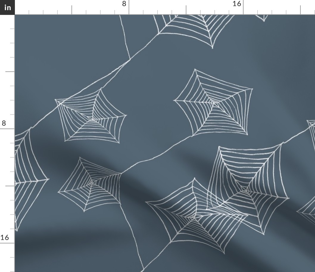 Spider web textile seamless pattern on grey, Large 16 inch