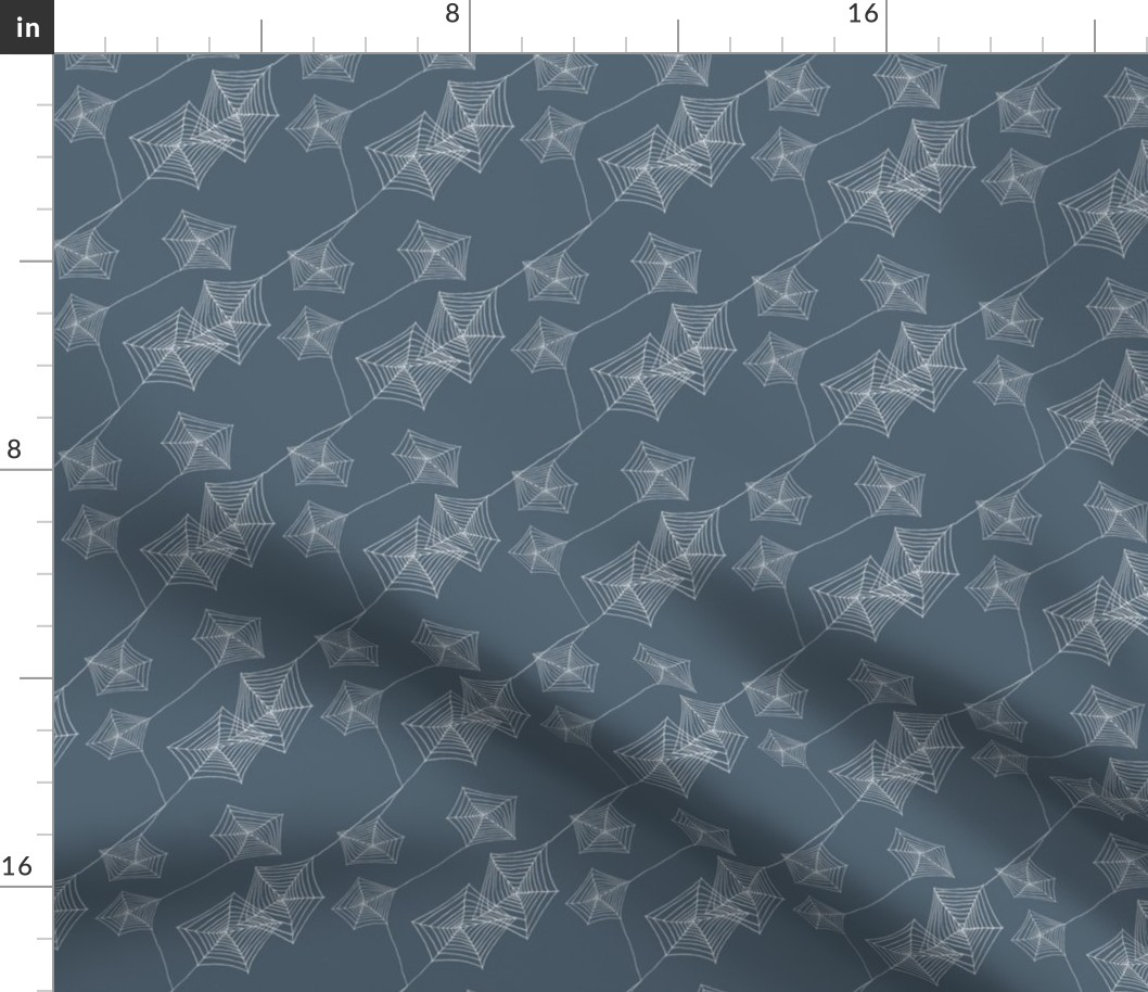 Spider web textile seamless pattern on grey, Small 4 inch