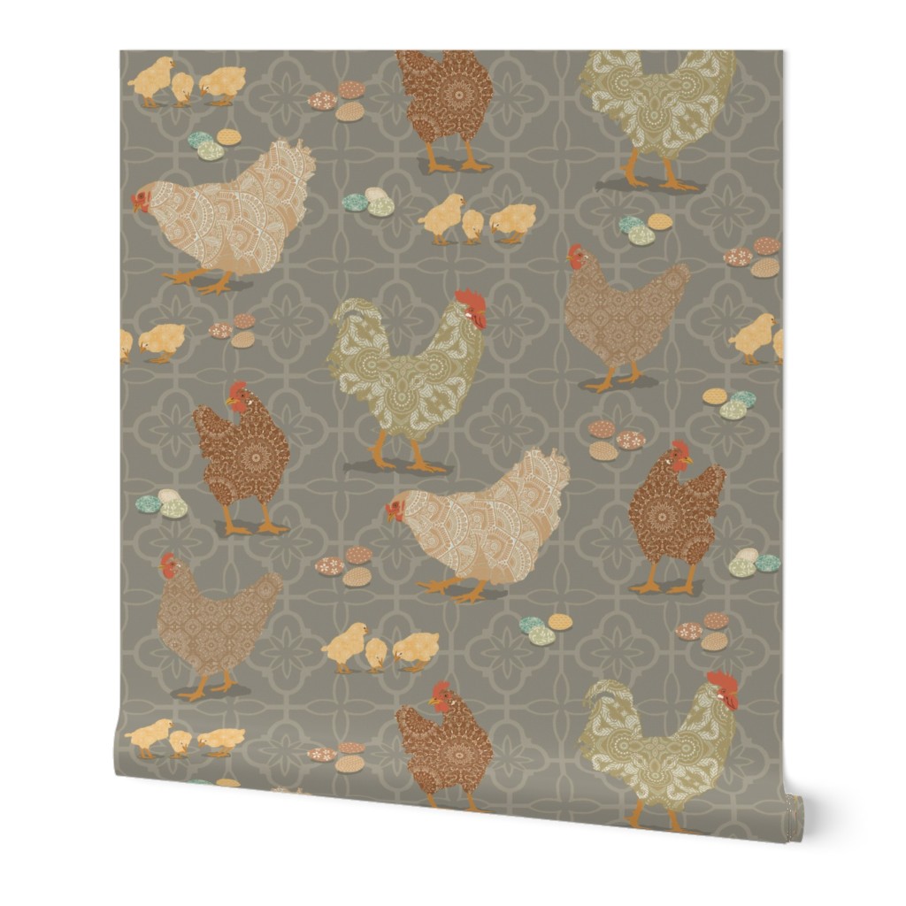 chicken wallpaper dark neutral background
