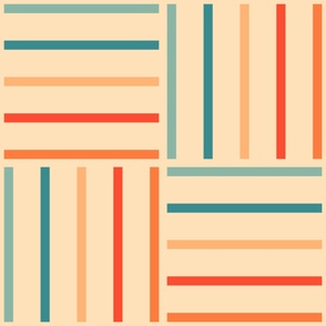 Alternating-horizontal-and-vertical-thin-lines-in-retro-orange-and-blue-XL-jumbo