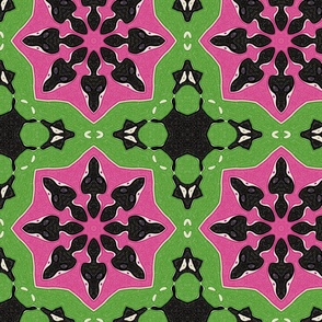Witches Kitchen Geometric Gothic Halloween Green Pink and Black