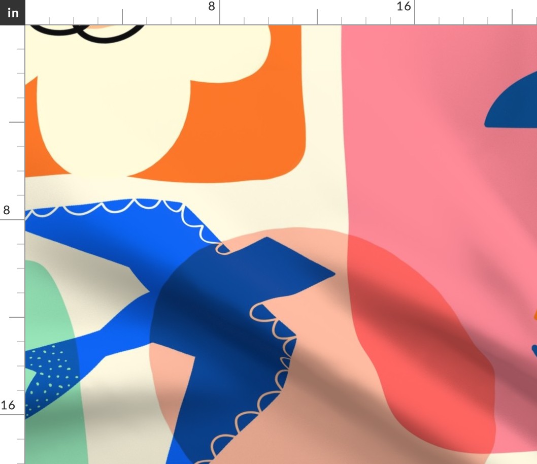 Abstract Mod Art Shapes Fun Collage - JUMBO