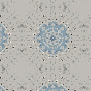 Gray Blue Muted Modern Bohemian Geometric