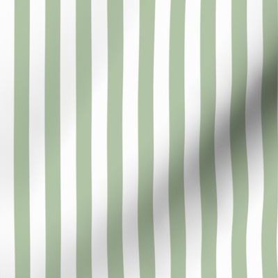 Preppy White and Light Green stripes