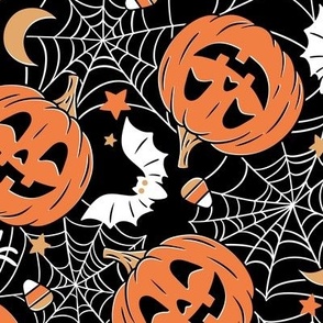Medium Scale / Vintage Halloween Pumpkins / Black