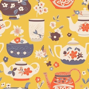 Tea time japanese relax yellow