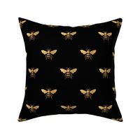  5"  Buzzworthy Artistry: Napoleonic Bees, Queen Bee, Faux Gilt on Black  1