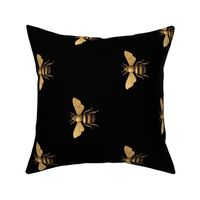 Turned left 9"   Buzzworthy Artistry: Napoleonic Bees, Queen Bee, Faux Gilt on Black  1