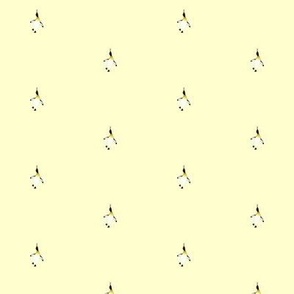 Dancing King Penguin open pattern on light yellow