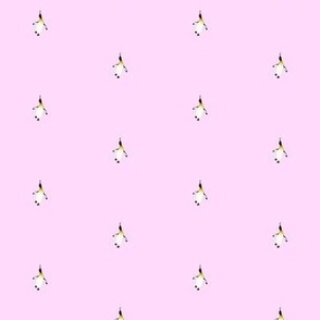 Dancing King Penguin open pattern on light pink