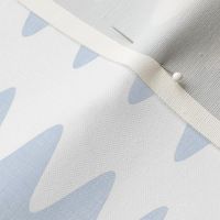 Wavy stripe white on blue linen