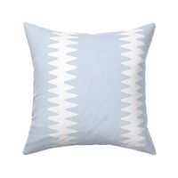 Wavy stripe white on blue linen