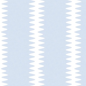 Wavy stripe white on blue linen