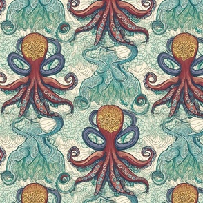 art nouveau octopus