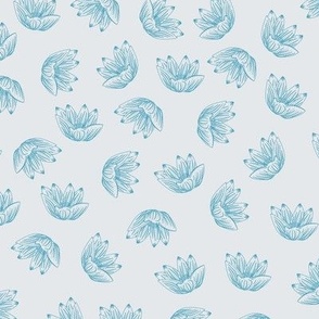 water lily on silver background
