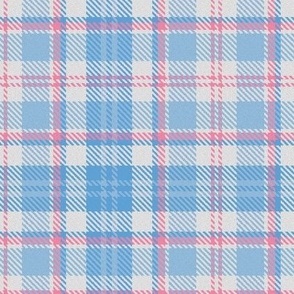 Baby Blue and Baby Pink White Boxes Plaid