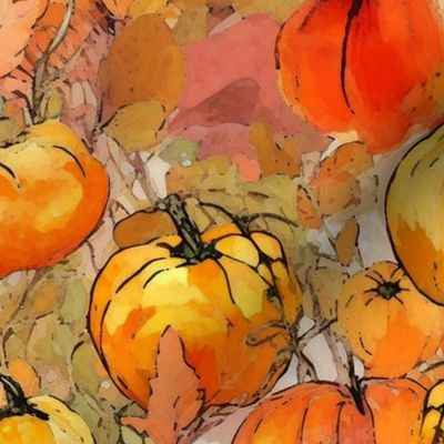 toulouse lautrec watercolor pumpkins