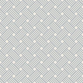 clean weave - creamy white_ french grey blue - diagonal geometric