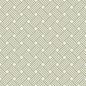 clean weave - creamy white_ light sage green - diagonal geometric