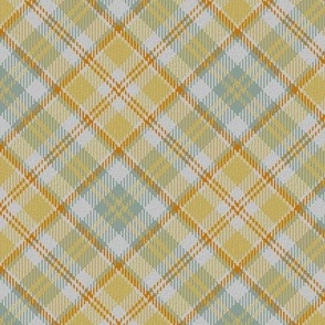 Light Yellow and Gray Green White Boxes Plaid 45 degree angle