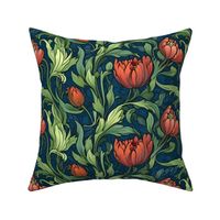 william morris red tulips 