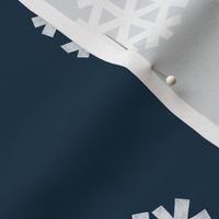 Winter Snow - simple snowflakes - navy - LAD23