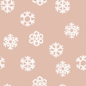 Winter Snow - simple snowflakes - dusty pink - LAD23