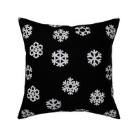 Winter Snow - simple snowflakes - black - LAD23