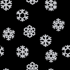 Winter Snow - simple snowflakes - black - LAD23