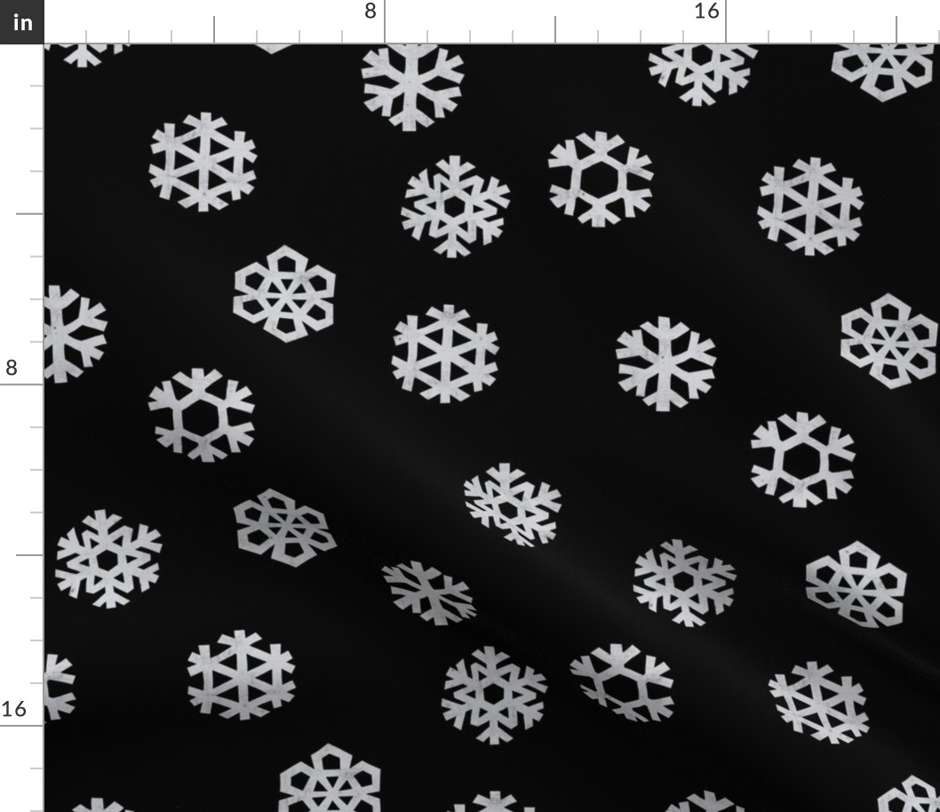 Winter Snow - simple snowflakes - black - LAD23
