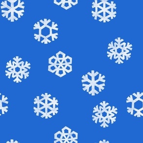 Winter Snow - simple snowflakes - bright blue - LAD23