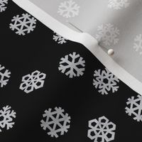 (small scale) Winter Snow - simple snowflakes - black - LAD23