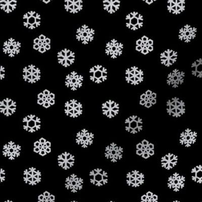 (small scale) Winter Snow - simple snowflakes - black - LAD23