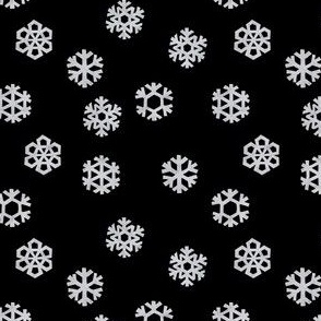 (small scale) Winter Snow - simple snowflakes - black - LAD23