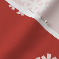 Winter Snow - simple snowflakes - vintage red - LAD23