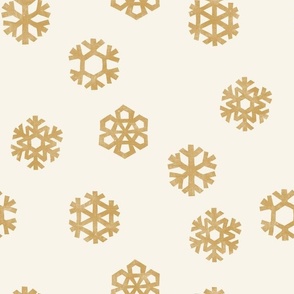 Winter Snow - simple snowflakes - gold/cream - LAD23