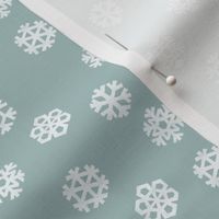 (small scale) Winter Snow - simple snowflakes - dusty blue - LAD23