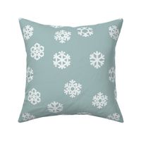 Winter Snow - simple snowflakes - dusty blue - LAD23