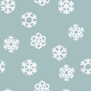 Winter Snow - simple snowflakes - dusty blue - LAD23