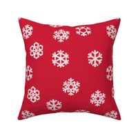 Winter Snow - simple snowflakes - red - LAD23