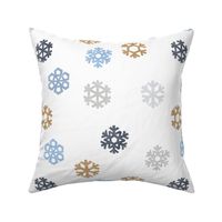 Winter Snow - simple snowflakes - multi blue - LAD23