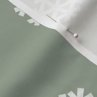 Winter Snow - simple snowflakes - sage - LAD23